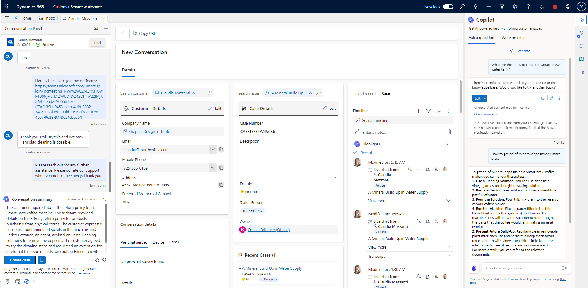 Lighten the load for service reps – Customer Service Workspace screenshot 10